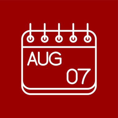 Ağustos simgesi, vektör illüstrasyonu basit tasarım