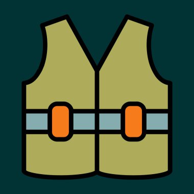 Kurşun geçirmez Jecket simgesi, vektör illüstrasyonu basit tasarım