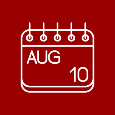 Ağustos simgesi, vektör illüstrasyonu basit tasarım