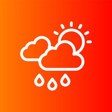 Yağmurlu Gün simgesi, vektör illüstrasyonu basit tasarım