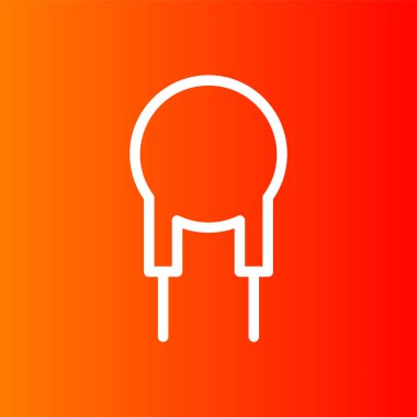 Kondansatör simgesi, vektör illüstrasyonu basit tasarım