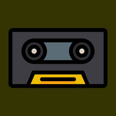 Müzik Teybi simgesi, vektör illüstrasyonu basit tasarım