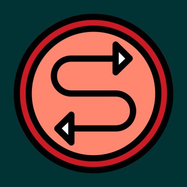 İki Yönlü simge, vektör illüstrasyonu basit tasarım