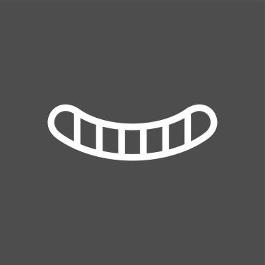 Hot dog simgesi, vektör illüstrasyonu basit tasarım