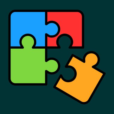 Yapboz simgesi, vektör illüstrasyonu basit tasarım