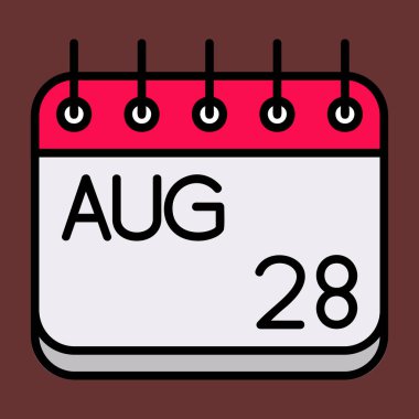 Ağustos simgesi, vektör illüstrasyonu basit tasarım