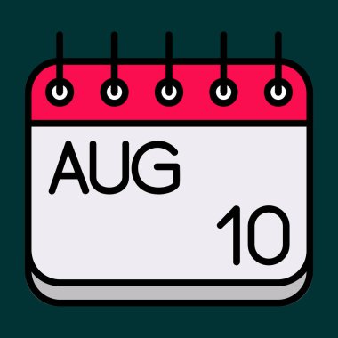 Ağustos simgesi, vektör illüstrasyonu basit tasarım