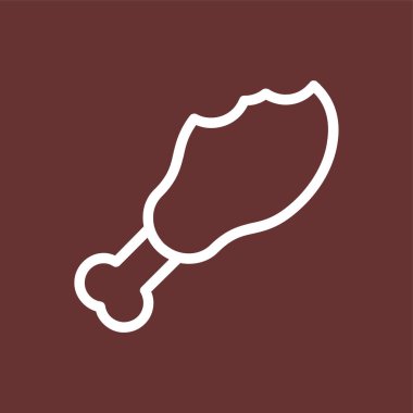 Tavuk Bacağı simgesi, vektör illüstrasyonu basit tasarım