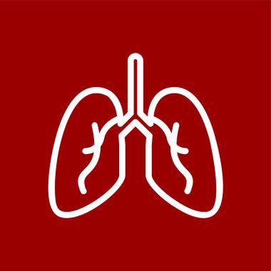 akciğer simgesi, vektör illüstrasyonu basit tasarım