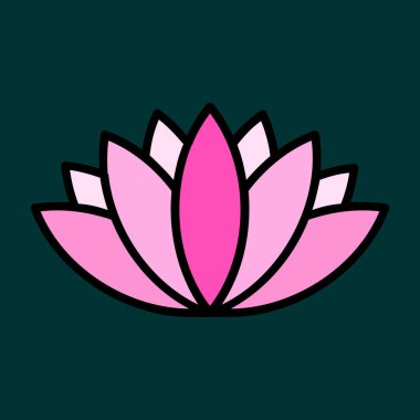 Lotus Çiçeği simgesi, vektör illüstrasyonu basit tasarım