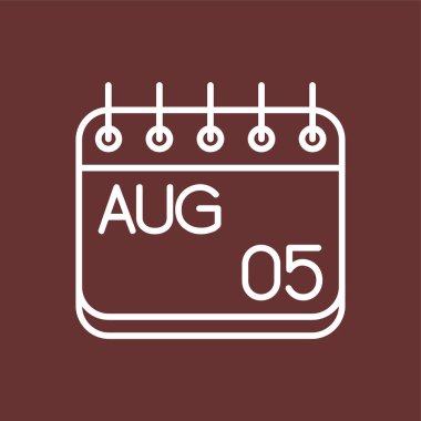 Ağustos simgesi, vektör illüstrasyonu basit tasarım