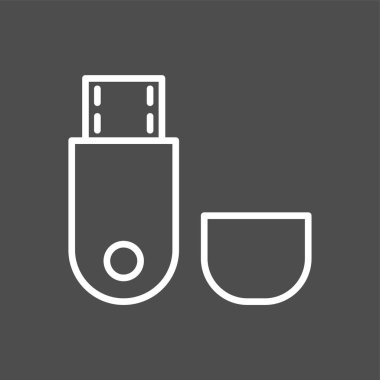 usb flash disk simgesi, vektör illüstrasyonu basit tasarım