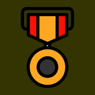 Madalya simgesi, vektör illüstrasyonu basit tasarım