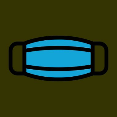 yüz maskesi simgesi, vektör illüstrasyonu basit tasarım