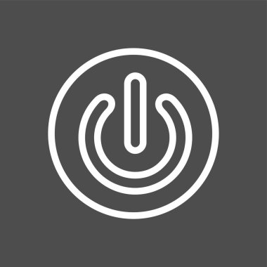 Power Button simgesi, vektör illüstrasyonu basit tasarım