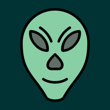 uzaylı simgesi, vektör illüstrasyonu basit tasarım