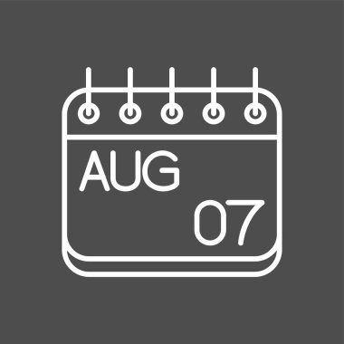 Ağustos simgesi, vektör illüstrasyonu basit tasarım