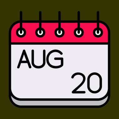 Ağustos simgesi, vektör illüstrasyonu basit tasarım