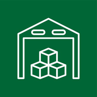 Depo simgesi, vektör illüstrasyonu basit tasarım