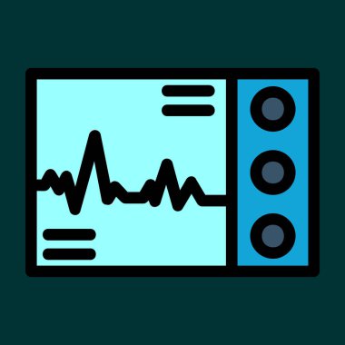 Ecg simgesi, vektör illüstrasyonu basit tasarım