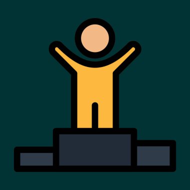 Kazanan simge, vektör illüstrasyonu basit tasarım