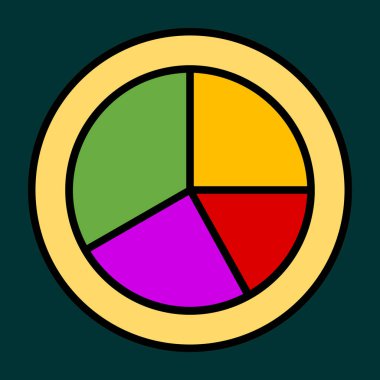 Pasta Grafik Parçaları simgesi, vektör illüstrasyonu basit tasarım