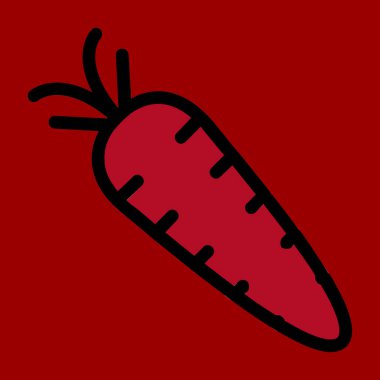 Havuç simgesi, vektör illüstrasyonu basit tasarım