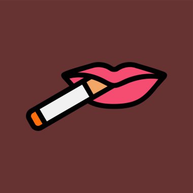 Sigara içme simgesi, vektör illüstrasyonu basit tasarım