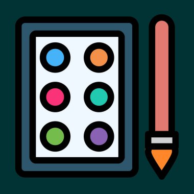 Watercolor icon, vector illustration simple design
