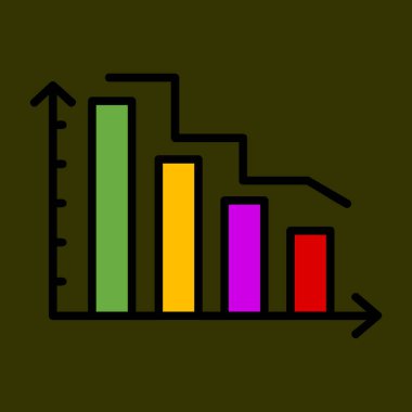 Satır Grafik simgesi, vektör illüstrasyonu basit tasarım