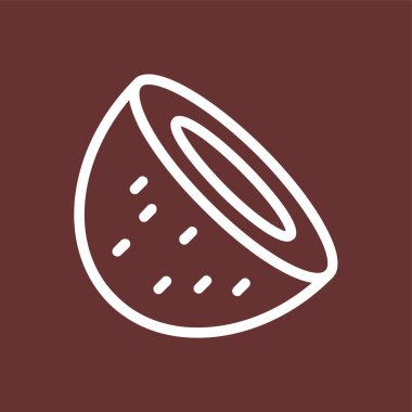 Hindistan cevizi simgesi, vektör illüstrasyonu basit tasarım