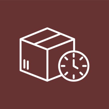 Teslimat Zamanı simgesi, vektör illüstrasyonu basit tasarım