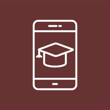 E - Simge öğrenme, vektör illüstrasyonu basit tasarım