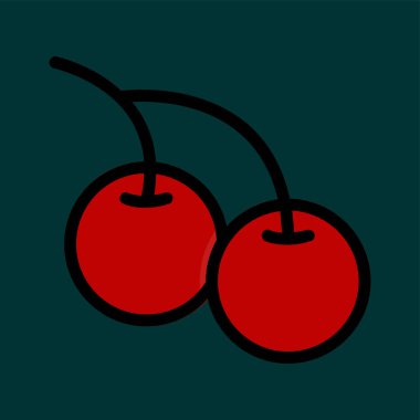 kiraz simgesi, vektör illüstrasyonu basit tasarım