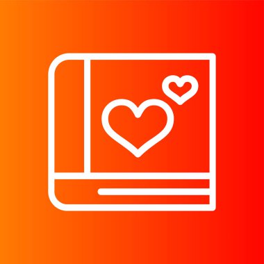Romantik Kitap simgesi, vektör illüstrasyonu basit tasarım