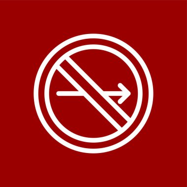 Sağa Dönüş yok, vektör illüstrasyonu basit tasarım