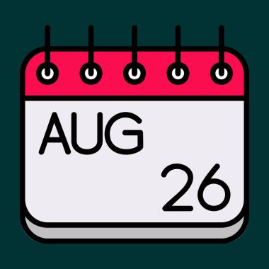 Ağustos simgesi, vektör illüstrasyonu basit tasarım