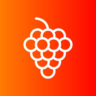 Üzüm simgesi, vektör illüstrasyonu basit tasarım