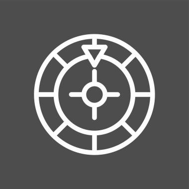 Rulet simgesi, vektör illüstrasyonu basit tasarım