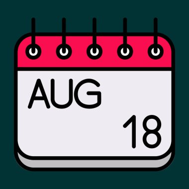 Ağustos simgesi, vektör illüstrasyonu basit tasarım