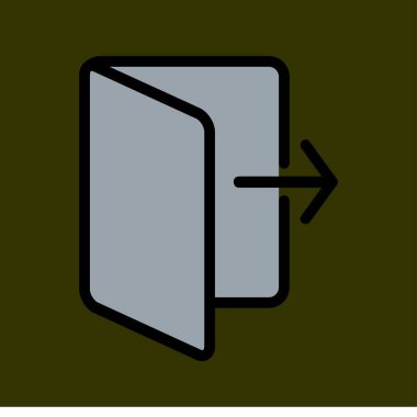 Dışarı Çıkma simgesi, vektör illüstrasyonu basit tasarım