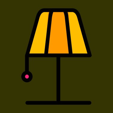 Tablo lambası simgesi, vektör illüstrasyonu basit tasarım