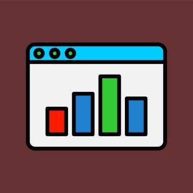 Satır Çubukları simgesi, vektör illüstrasyonu basit tasarım