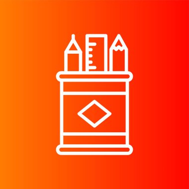 Kalem kutusu simgesi, vektör illüstrasyonu basit tasarım