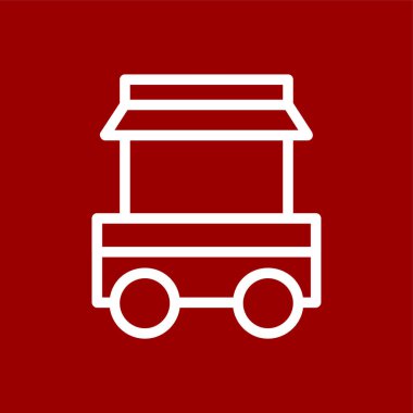 yemek arabası simgesi, vektör illüstrasyonu basit tasarım