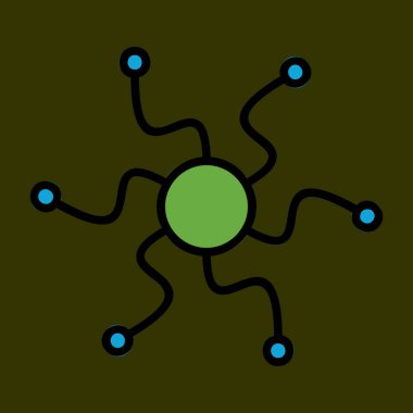 Zihin haritası simgesi, vektör illüstrasyonu basit tasarım