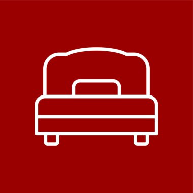 Çift taraflı yatak simgesi, vektör illüstrasyonu basit tasarım