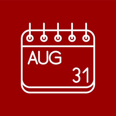 Ağustos simgesi, vektör illüstrasyonu basit tasarım