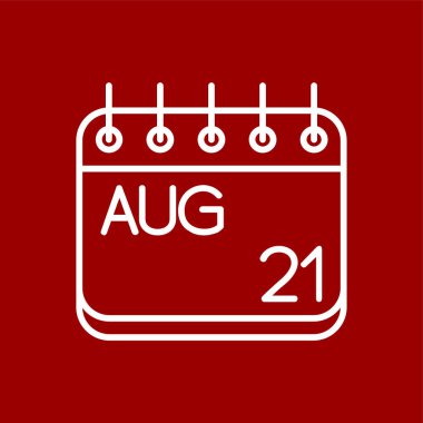 Ağustos simgesi, vektör illüstrasyonu basit tasarım