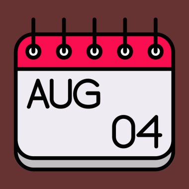 Ağustos simgesi, vektör illüstrasyonu basit tasarım